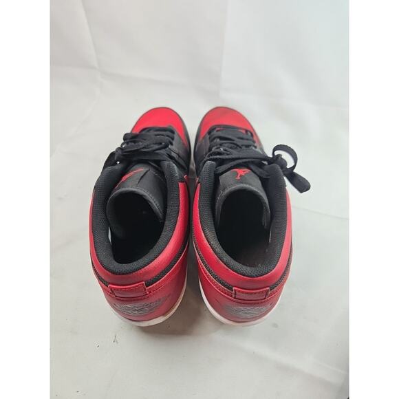 Size 12.5- Nike Air Jordan 1 Retro TD Low Bred Black Red OG Football Cleats main image 6